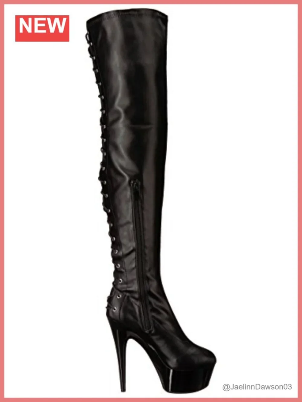 Women's Over-the-Knee Engineer Boots Polyurethane Platform High Heel